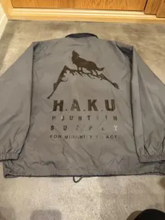 （未使用品）H.A.K.U ナイロンジャケット グレー XLサイズ　人気サイズ