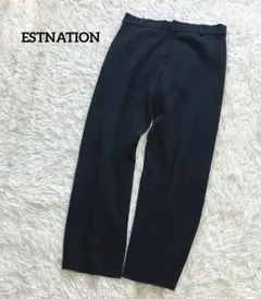 未使用 エストネーション 春夏 軽量 ゴムベルト付き パンツ S グレー