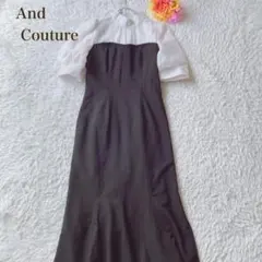 アンドクチュール【M】ロングワンピース 半袖 エレガント　マーメイド