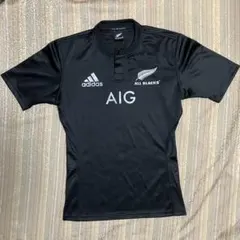 adidas ALL BLACKS ラガーシャツ Sサイズ 黒