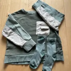 ムージョンジョン120㎝グリーン トレーナー GAPソックスセット