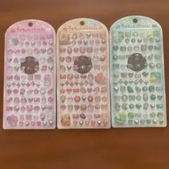 うるちゅる　プチ　シール　ピンク　オレンジ　グリーン　3枚セット