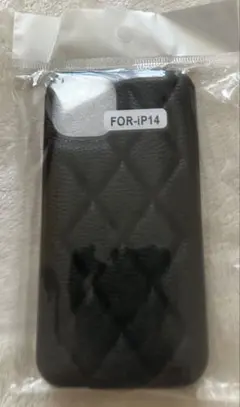 iPhone 14用 ブラック キルティングケース