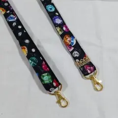 ショルダーベルト　ストラップ　宝石柄　ハンドメイドのサムネイル