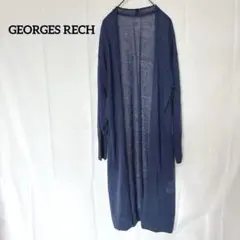 ♦︎GEORGES RECH ロングカーディガン　M ブルー 麻89%
