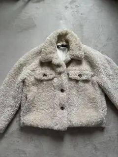 ZARA ボアジャケット ショート丈 アイボリー M 暖かい