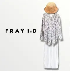 《日本製》FRAY I.D＊ぼかし花柄ワッシャーVネックシャツ 羽織り