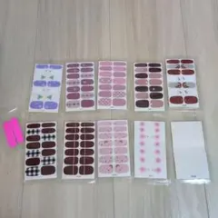 値下げしました【新品未使用】 ネイルシール 10点セットまとめ売り+やすり付き