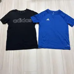 adidas Tシャツ 140cm 黒 青 2枚セット