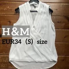 【新品タグ付】H＆M ノースリーブ ブラウス EUR34（S）