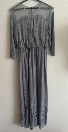 【美品】SHIPS ロングワンピース　レース　ドレス　結婚式お呼ばれ