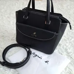 【美品】【agnes b.】OAS04M-01オールレザー 2wayトートバッグ