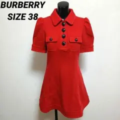 BURBERRY バーバリー チェック柄 レッド 半袖 ワンピース 38