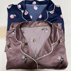 【上シャツのみ】GUレディース パジャマ ピーチ柄 レッサーパンダ柄のサムネイル