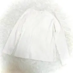 UNIQLO ユニクロ 長袖 リブ カットソー ホワイト XL 大きいサイズ