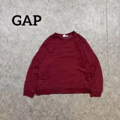 古*着様 GAP y2k スウェット ワインレッド 無地 クルーネック Mベーシ