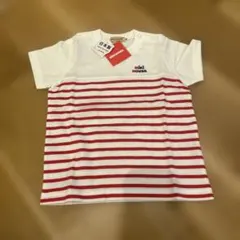 新品　新品】ミキハウス　ボーダー切替半袖Tシャツ　100