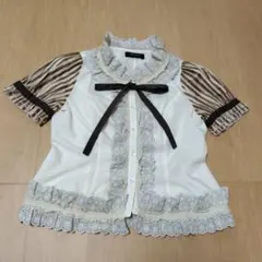 ゴスロリ ブラウス アイボリー レースセピア調 半袖 5L ロリータ