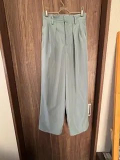 chocol raffine robe タックパンツ ブルーグリーン M