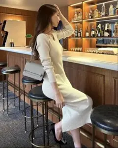 【KOBE LETTUCE】リブニットロングワンピース