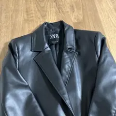 ZARA ブラック ロングコート ウエストベルト付き