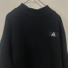 リーボック 無地 スウェット ハイネック 長袖 L 黒 綿 スポーツ デイリー