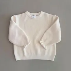 美品【ZARA】キッズ. アイボリー リブ編み セーター サイズ86