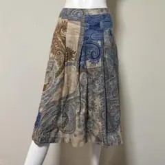 SCAPA スキャパ ペイズリー柄 フレアスカート