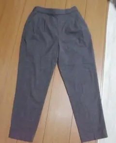 globalworkあったかウツクシルエットテーパードパンツグレー M