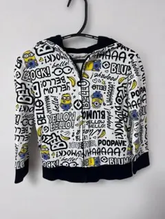 ミニオン柄 フード付きパーカー