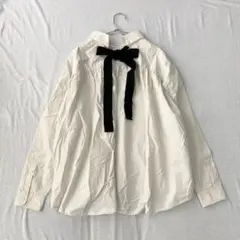 【アーバンリサーチ】バックリボンゆるっとオーバーシャツ フルボタン綿100％ Fのサムネイル