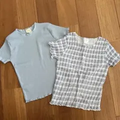 ザラキッズ　ブルー　ラメ水色　トップス2枚セット　ZARA