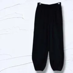 早い者勝ち✨️黒 ワイドパンツ ゴムウエスト サイドポケット 楽ちんコーデ