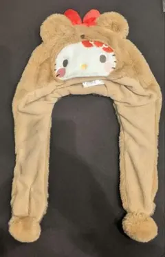 【新品】 サンリオハローキティ ウインターファークママフラー付き帽子 52cm