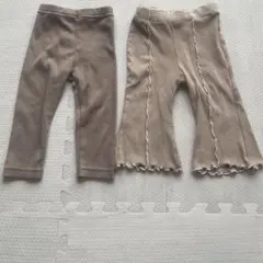 ブラウン　茶色　フレアパンツ　レギュラーパンツ　セット