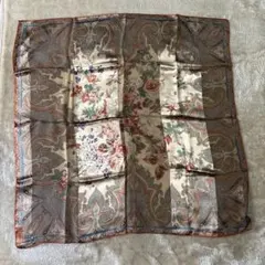 Lauren 花柄ペイズリーシルク100%スカーフ