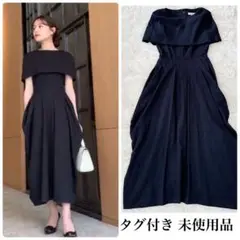 LAUBE BLANC スラブツイードコクーンドレス　黒　S ケープ　完売品 2025年最新】slab tweed cocoon dressの人気アイテム - メルカリ