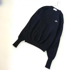 ポロクラブ　長袖ニットセーターL 黒　刺繍　毛100% ウールマーク　中国製
