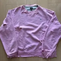 【チャンピオン】メキシコ製　ピンク　スウェット　ボロ　XL
