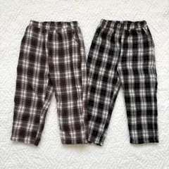 キッズ　ボトムス　チェック　パンツ　もこもこ　防寒　100cm 裏ボア