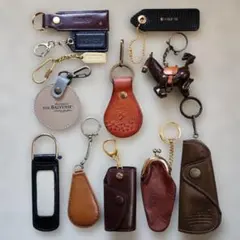 値下げ‼️ レトロ 革製キーホルダー 海外 12点