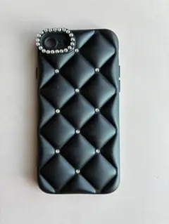 ブラックキルティングiPhone7.8.SEケース