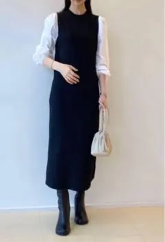 Mila Owen ミラオーウェン 布帛スリーブドッキングデザインワンピース