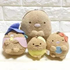 すみっコぐらしꕤとんかつ4点セット♪ぬいぐるみ マスコット リール式パスケース