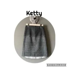 ketty 千鳥格子柄 フレアスカート グレー系 サイズ2のサムネイル