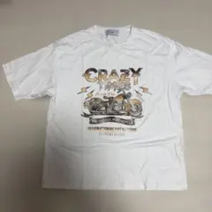 ills Tシャツ ホワイト クルーネック バイクプリント