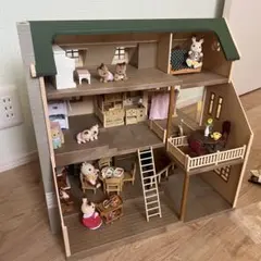 シルバニアファミリー フルセット 小物付き 人形 緑の丘のすてきなお家 廃盤品