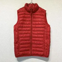ユニクロ ウルトラライトダウン 軽量 ベスト レッド カジュアル 羽織 b102