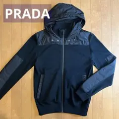 PRADA ジップアップ ニット パーカー ナイロン フード ブルゾン
