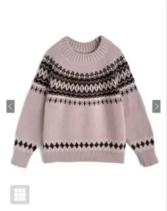 ノルディックアーガイル柄ニットトップス